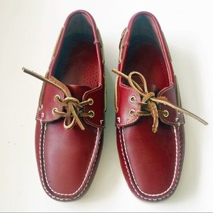 Island Surf Men’s Red Leather Boat Shoes/Loafers